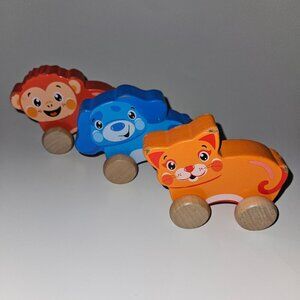 Spark Create Imagine Wooden Animals Wheels Vehicles Cat Monkey Dog READ AS IS